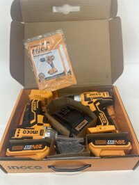 Bộ Combo máy Khoan 10mm&amp; máy siết vít 14dùng pin Lithium 20V ingco CKLI2006-1