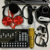 BỘ COMBO míc hát karaoke livestream online micro WOAICHANG BM900 CARD H9 BLUETOOTH + 12 Tháng BH