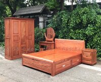 Bộ combo phòng ngủ gỗ Xoan Đào Lào - XĐ 13