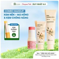 Bộ Combo Trang Điểm Tối Giản 3 bước Cho Da Dầu Mụn Hây Hây Cỏ Mềm