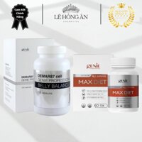 Bộ Combo Viên Uống Giảm Cân Genie No Gym Healthy Diet 60 viên, Viên Uống Hủy Mỡ Bụng Genie Demar87 130 Viên