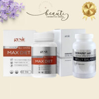 Bộ Combo Viên Uống Giảm Cân Genie No Gym Healthy Diet 60 viên, Viên Uống Hủy Mỡ Bụng Genie Demar87 130 Viên