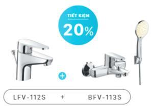 Bộ combo vòi chậu + sen tắm Inax LFV-112S+BFV-113S