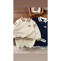 Bộ con lười 2 màu, chất liệu cá chéo, mặc thu đông ấm áp