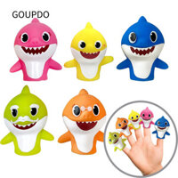 Bộ con rối ngón tay GOUPDO, Đồ chơi kêu cao su bền bỉ, Đồ chơi thời gian chơi thiết kế cá mập