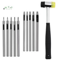 Bộ công cụ đục lỗ bằng da 10 chiếc, Dụng cụ đục lỗ tròn 0,5mm-3,5mm cho dây da, vải, dây đeo đồng hồ