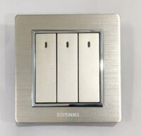 Bộ công tắc ba 1 chiều có đèn led Edenki Luxury EL-103L
