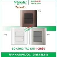 BỘ CÔNG TẮC ĐÔI 1 CHIỀU 16A MÀU TRẮNG ĐỒNG XÁM ZENCELO SCHNEIDER E8432_1_G19 E8432_1_SZ_G19 E8432_1_SA_G19 KHẢI PHƯỚC