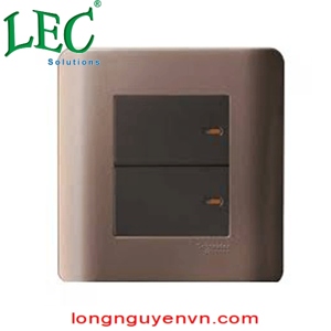 Bộ công tắc đôi 1 chiều Zencelo Schneider E8432_1_SZ_G19