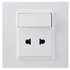 Bộ công tắc đơn 1 chiều và ổ cắm 2 chấu 10A mặt vuông Simon V59076