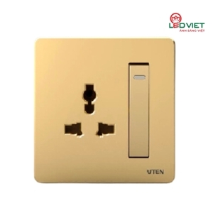 Bộ công tắc đơn 2 chiều và ổ cắm đơn 3 chấu Uten Q7GK12Z13/N