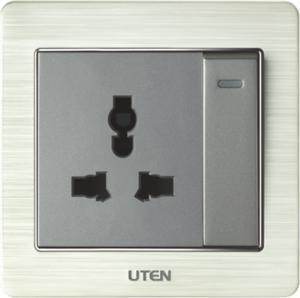 Bộ công tắc đơn 2 chiều và ổ cắm 3 chấu V6.0GK12Z13/N