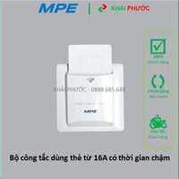 Bộ công tắc dùng thẻ từ vuông 16a có thời gian chậm BKT MPE - Khải Phước Electric