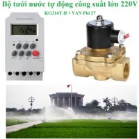 Bộ công tắc hẹn giờ KG316T-II  + Van điện từ Phi 27 thường đóng 220V