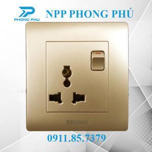 Bộ công tắc kèm ổ cắm đơn Edenki EE-003S-G