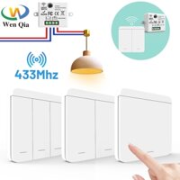 Bộ công tắc không dây Rf 433Mhz Công tắc thông minh Diy Bộ điều khiển từ xa nút nhấn 1 / 2 / 3Gang