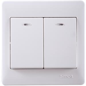 Bộ công tắc nút nhấn đôi có đèn Led Simon 51023BF
