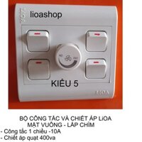 BỘ CÔNG TẮC VUÔNG 1 CHIỀU VỚI CHIÊT ÁP LiOA.MẶT VUÔNG - LẮP CHÌM.