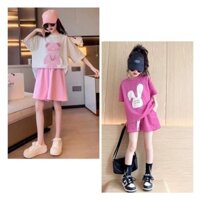 Bộ cotton bé gái qc 90-130