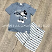 Bộ cotton bé trai Mickey chữ HaHaHa (24BO76)