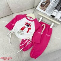 Bộ cotton dài hình Losto cho bé gái siêu cá tính