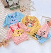 Bộ cotton lưng có tai thú - Vàng- size 1