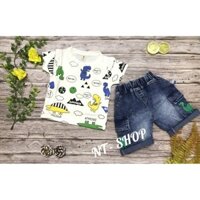 Bộ cotton nam quần bò