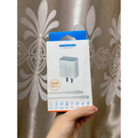 Bộ củ cáp sạc nhanh PD20W Microcom chính hãng cho IP từ 8 đến 14Prm bảo hành 12 tháng