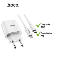 Bộ Củ Cốc Sạc Nhanh Hoco C94A PD 20W Chính Hãng 1M, Cao Cấp Cho iPhone 15 14 13 12 Pro Max Plus