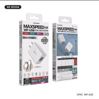 BỘ CU SẠC HỖ TRỢ SẠC NHANH CỦ SẠC  DÂY MAXSPEED WEKOME WP-U56 HÀNG CHÍNH HÃNG - Sạc thường 10W u56 - Củ sạc  Cáp MicroUSB