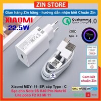 Bộ củ sạc nhanh 22.5W Xiaomi MDY-11- EP (sạc nhanh Mi Turbo Charge 4.0) Chính hãng cho Xiaomi Redmi Note 9S K40Note10