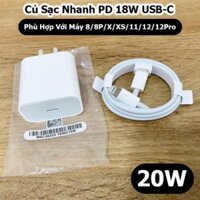 Bộ Củ Sạc Và Cáp Sạc Nhanh Cho Iphone Tích Hơp Sạc Nhanh 18W 20W Phù Hợp Cho Iphone Và Android , Dây Sạc Dài 1m Siêu Bền