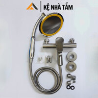 Bộ Củ sen tắm, gật gù nóng lạnh INOX mờ kèm bát sen tăng áp to mặt 15cm 2 lớp màng lọc cặn bẩn - CS01.TS026B3