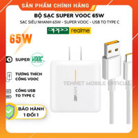 Bộ Củ và Dây Cáp Sạc Nhanh Oppo Vooc 65W 67W 80W Type C báo sạc nhanh Super Vooc cho các dòng Oppo Reno Realme