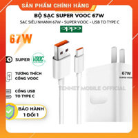 Bộ Củ và Dây Cáp Sạc Nhanh Oppo Vooc 67W Type C Báo Sạc Nhanh Super Vooc Cho Các Dòng Oppo Reno Realme