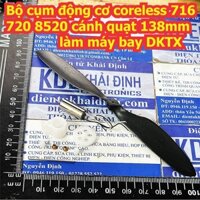 Bộ cụm động cơ coreless 716 / 720 / 8520 cánh quạt 138mm làm máy bay DKTX kde3495