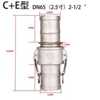 BỘ CÙM NỐI ĐUÔI CHUỘT INOX 304 C+E (65;80;100)