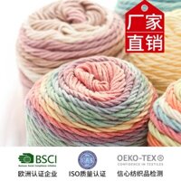 Bộ  Cuộn Len cotton Màu Cầu Vồng Dùng Đan Khăn Choàng Thủ Công