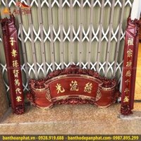 Bộ cuốn thư câu đối bằng gỗ đục tay tinh xảo CT3058