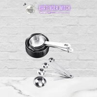 Bộ cup đong, thìa đong định lượng thành phẩm làm bánh - Bartender Witch