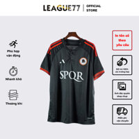 Bộ đá bóng As Roma Leaguestore - quần áo bóng đá sân khách 23-24 màu đen vải thái dệt mịn form âu