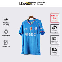 Bộ đá bóng Napoli Leaguestore - quần áo thể thao nam sân nhà 23-24 màu xanh form âu vải thái dệt mịn