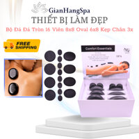 Bộ Đá Đá Tròn 16 Viên 8x8 Oval 6x8 Kẹp Chân 3x, Massage Body Đả Thông Kinh Lạc Lịu Thông Khi Huyết.