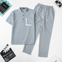 [Bộ Dài] Bộ Đũi Nam Tay Ngắn Quần Dài  Vải Đũi Mềm Mịn Nhẹ Thoáng Thấm Hút Mồ Hôi Tốt Màu Đen Xám Tím Than Be  - Hàng mớ