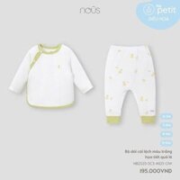 Bộ dài cài lệch màu trắng họa tiết quả lê Nous Petit