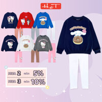 Bộ dài tay bé gái HELLO KITTY, set áo sweater KUROMI mix quần legging cho bé gái từ 2-12 tuổi, 10-35kg-DBTDBG027