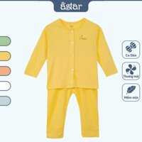 Bộ dài tay cài thẳng trơn Astar vải sợi tre organic mềm mịn, thoáng mát cho bé từ 0-18 tháng