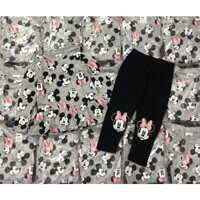 Bộ dài tay cho bé gái - set áo váy kèm quần legging minnie H&M