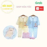 Bộ dài tay cotton mỏng mềm cho bé nằm điều hoà