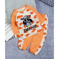 BỘ Dài tay hình bò sữa chất cotton 4C siêu yêu DBS39